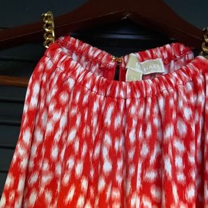 Michael Kors Summer Dress Size XS Red with white multi print